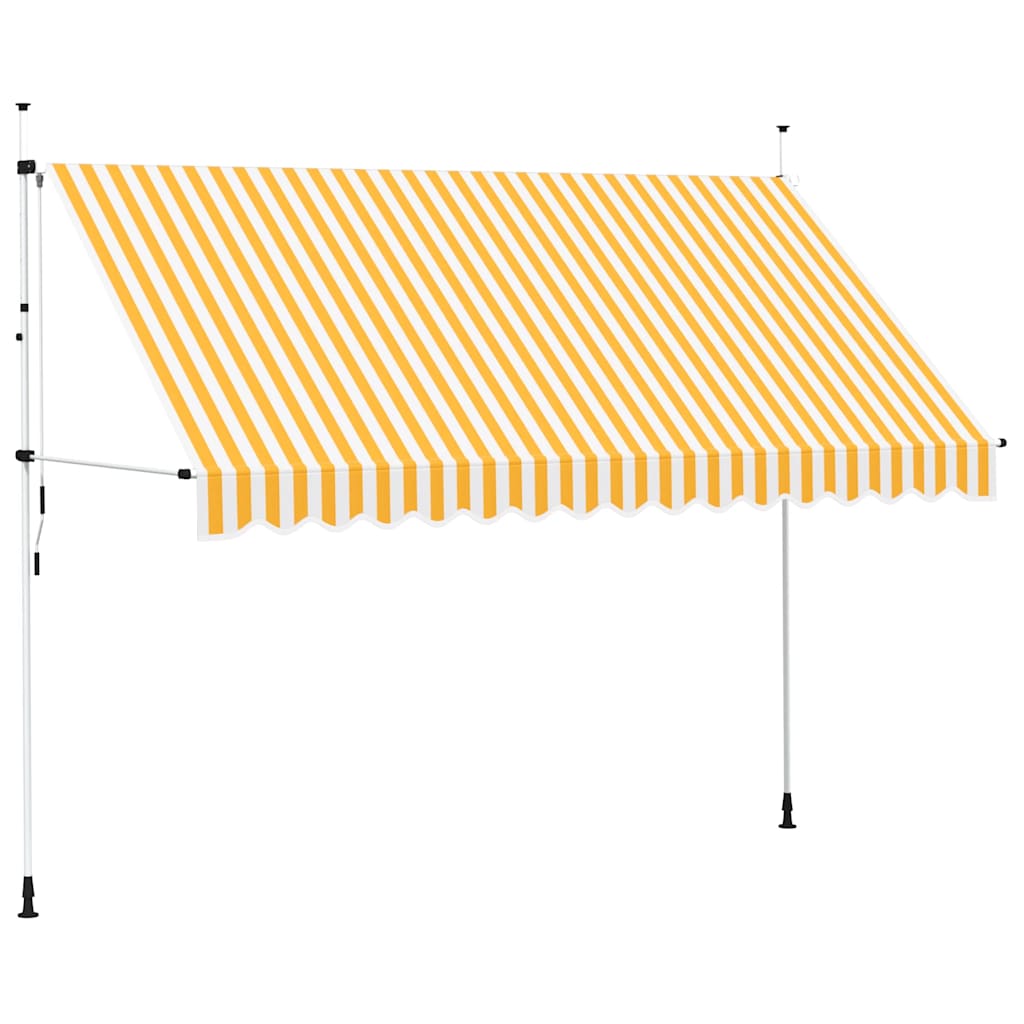 Manual Retractable Awning 350 Cm Orange White Striped