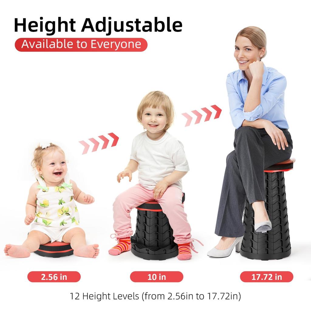 Upgraded Folding Stool Lightweight Yet More Sturdy with Load Capacity 400lbs Space Saving Furniture Stools for Camping Fishing