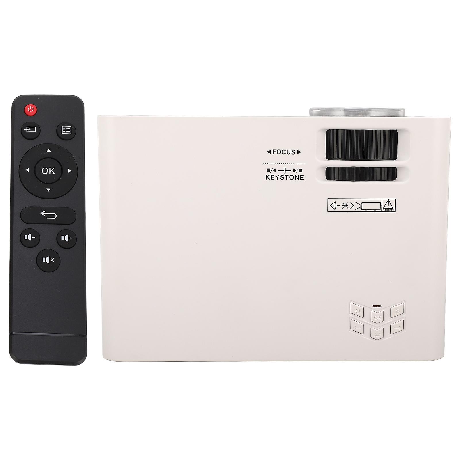 

Портативный светодиодный проектор HD Bluetooth 1280x720 USB для домашнего кинотеатра Android Белый US Plug