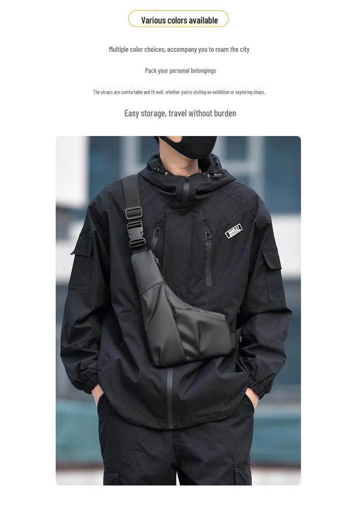 Men's Lightweight Crossbody Chest Bag - Irregular, Simple, Casual, and Trendy for Outdoor Sports