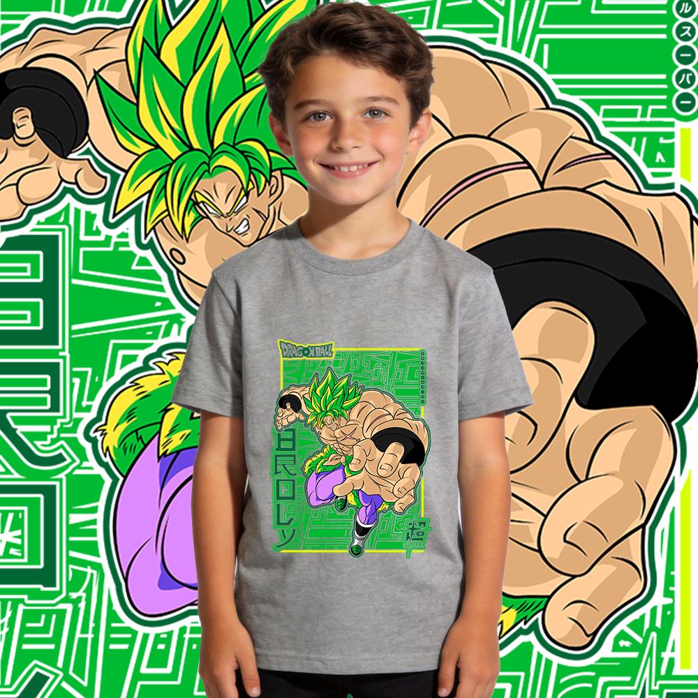 Dbs Broly Anime Print Cotton T Shirt for Boys and Girls Kids Casual Short Sleeve Tee Top Soft Breathable Summer Clothes