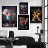 Abstract Colorful Cocktail Exploration Rendered Posters Prints Bar Painting Wall Art Pictures for Restaurant Drinking Room Decor