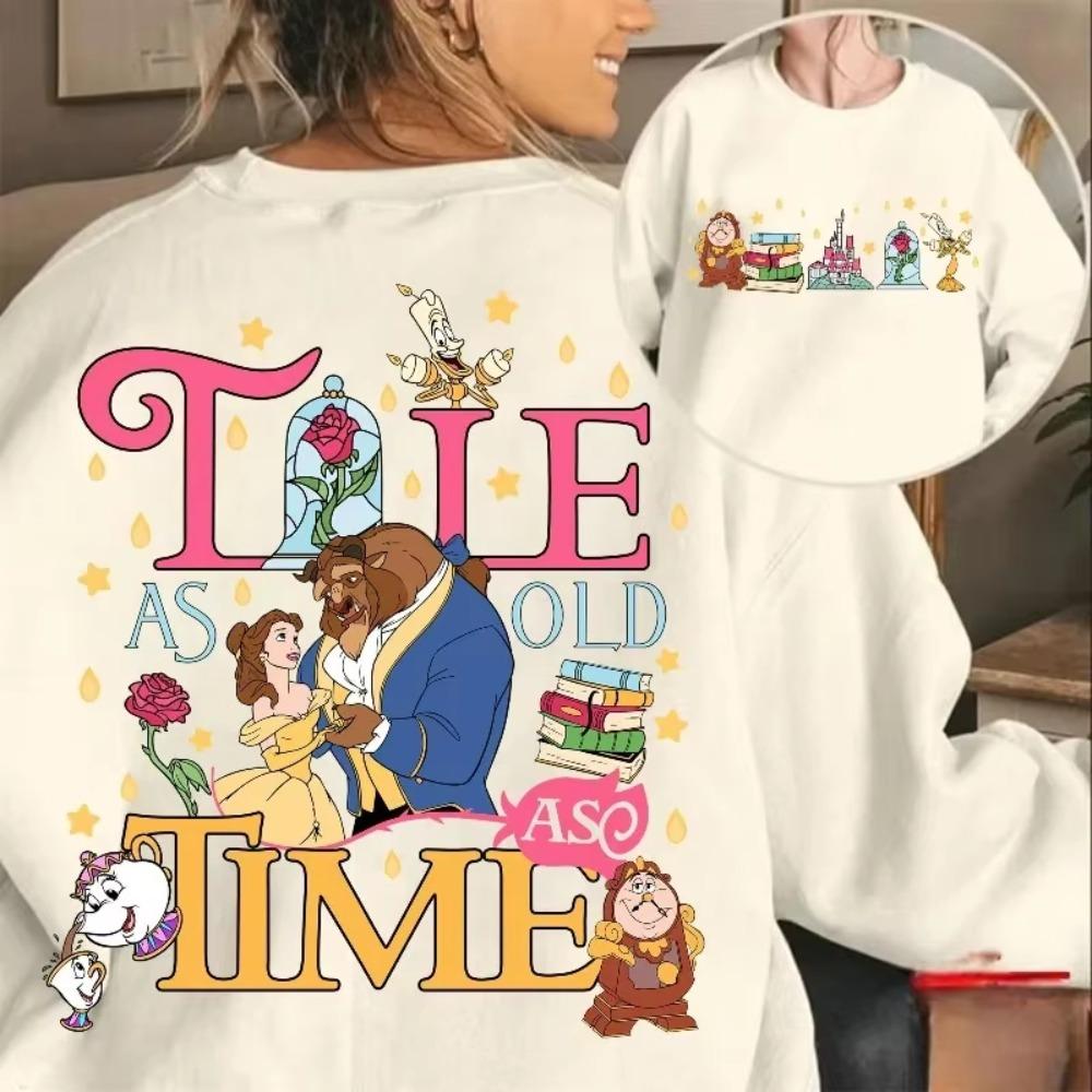

Princess Legend Beauty and The Beast Princess Journey Doublesided Printed Sweatshirt Women Comfortable Skinfriendly S