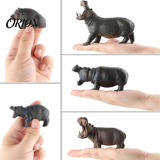 Lifelike Hippo Decoration Simulation Hippopotamus Figurine, Statue Sculpture, River Home Office Animal Decor Horse Model Educational Toy for Desk Hand
