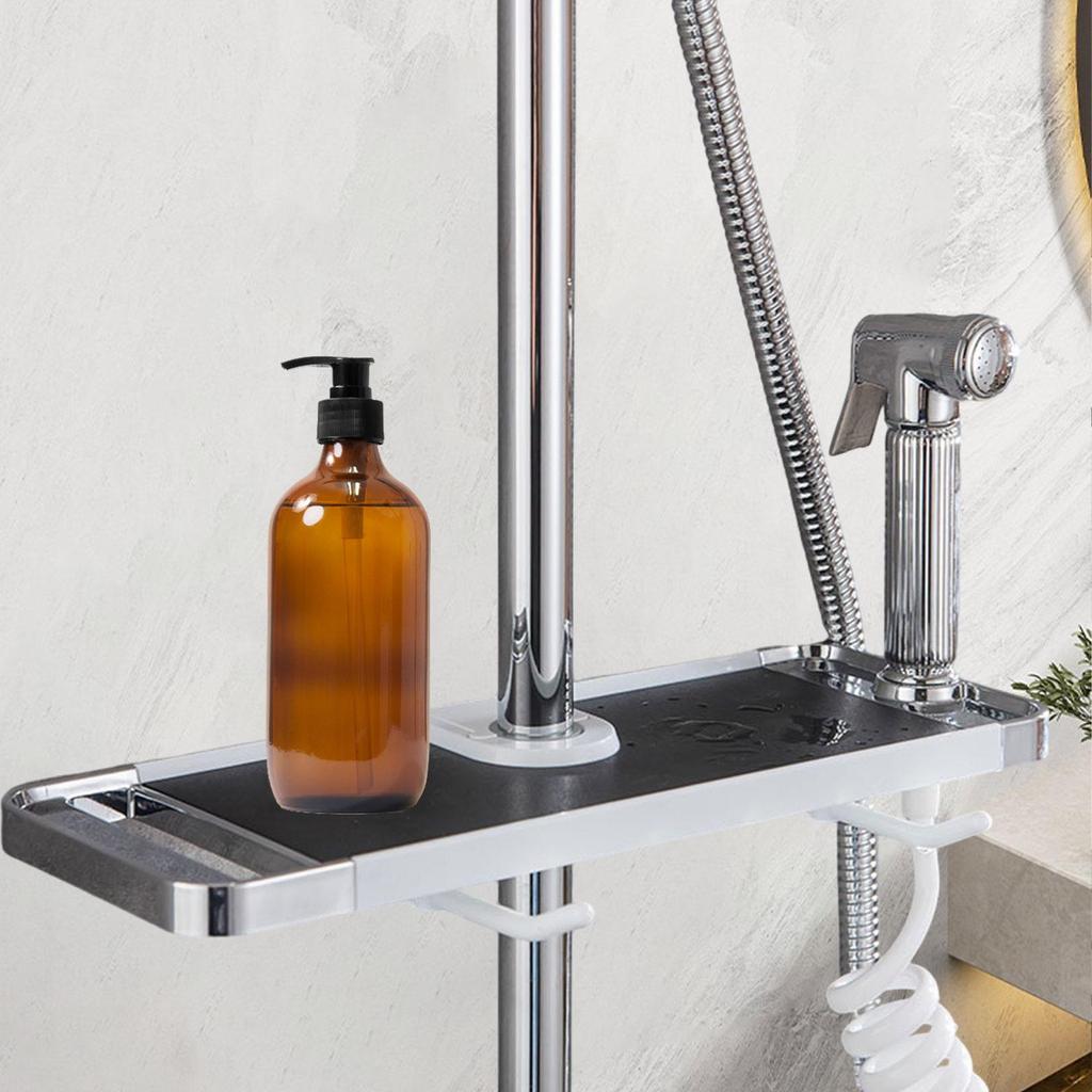 Shower Shelf Shampoo Holder Adjustable Shelves for Slide Bar Organizer Soap Dish