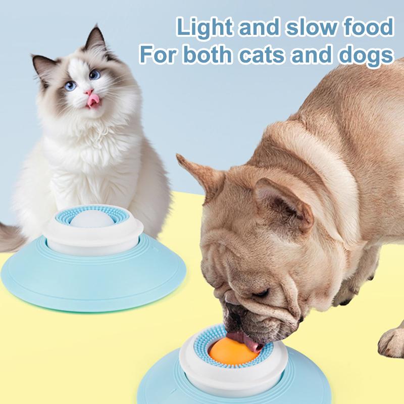 Dog Cat Licks Toys For Liquid Food, Anxieties Relief Slow Feeder Dog Lick Ball Treat Dispenser, Non-Slip Licking Bowl