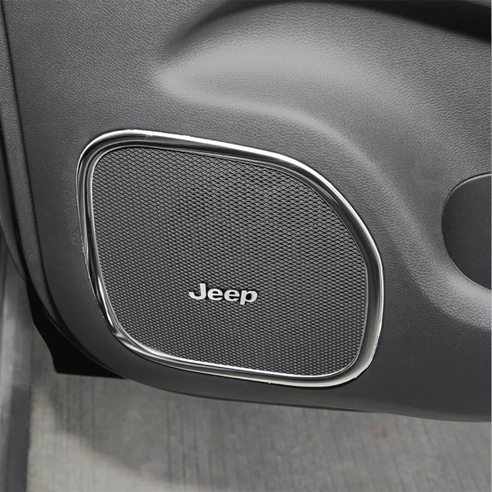 Dla Jeepa 2/4 szt. Naklejka na radio samochodowe 3D Metalowa Odznaka samochodowa Naklejka Akcesoria dekoracyjne Dla Jeep Renegade Wrangler Compass Cherokee