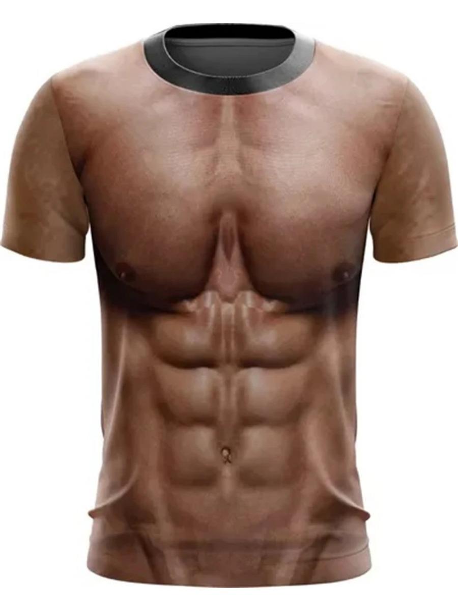 

Футболка з 3D-принтом із підробленим м’язовим малюнком, чоловічий одяг, літні смішні, потворні чоловічі футболки Harajuku Y2k Fashion Party з коротким рукавом, чоловіча футболка XL