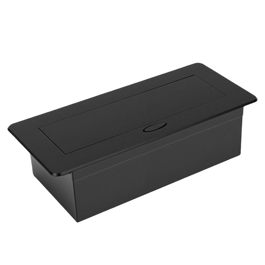 Recessed Power Socket 3 Gang 2 Prong Outlet and CAT6 Ethernet Port Pop Up Electrical Box for Office Desktop Residential