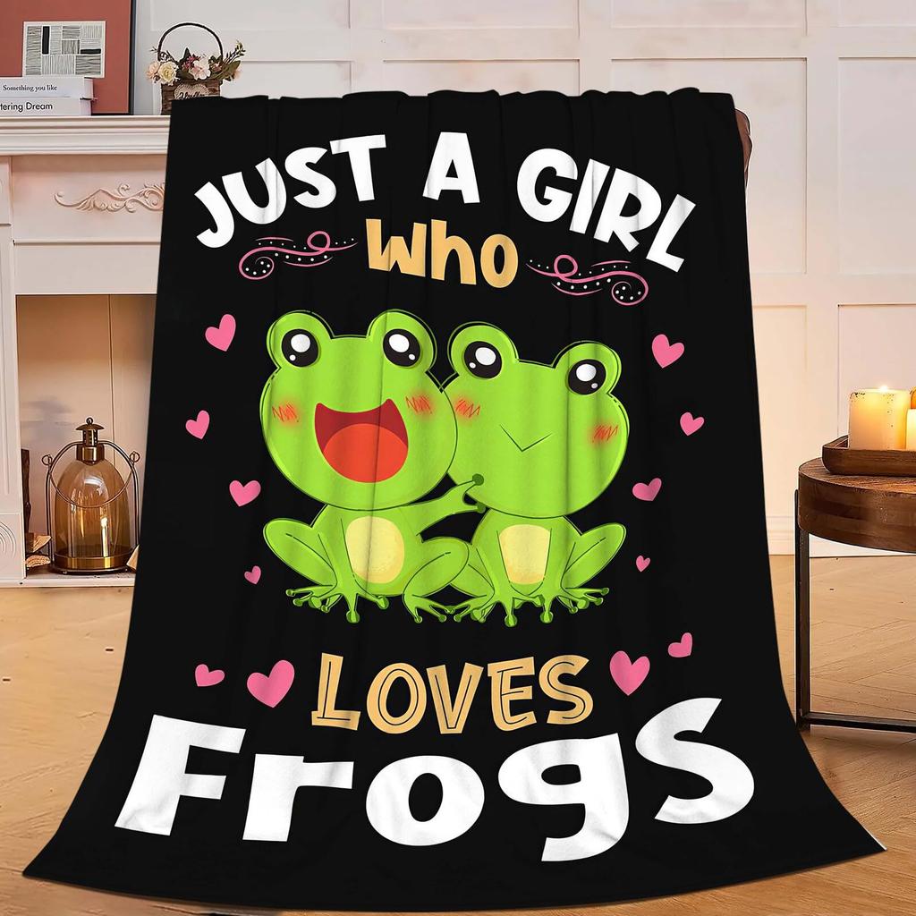 Two frog patterns digital-printed polyester Bedroom velvet flannel soft sofa cover blanket Fleece sofa cover blankets for beds