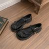 Popular black British style round head platform small leather shoes women's summer 2025 new models with skirts to increase the height Mary Jane singl