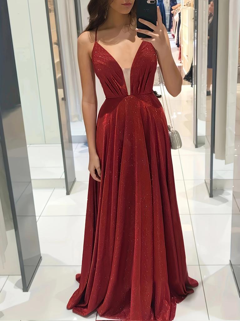 Solid Color Suspender V-neck Lace-up Dress New Sleeveless Backless Slim Evening Dress