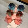 Luxury Causal Rimless Sunglasses Women Sunscreen Fashion Metal Glasses Uv400 Glasses Outdoor Driving Alloy Eyeglasses