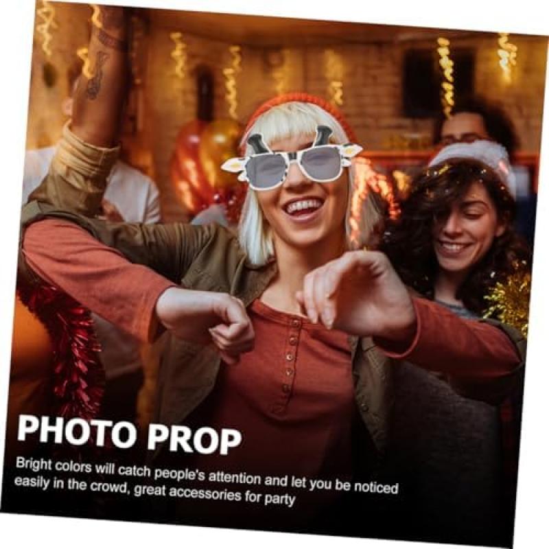 2 Pack Cow Sunglasses, Lightweight Polycarbonate Funny Animal Glasses for Adults, Party Photo Booth Props Birthday Masquerade Accessories