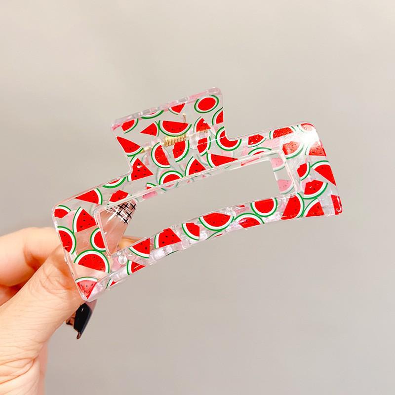 Transparent Square Print Shark Hair Clip for Women - Updo Accessory