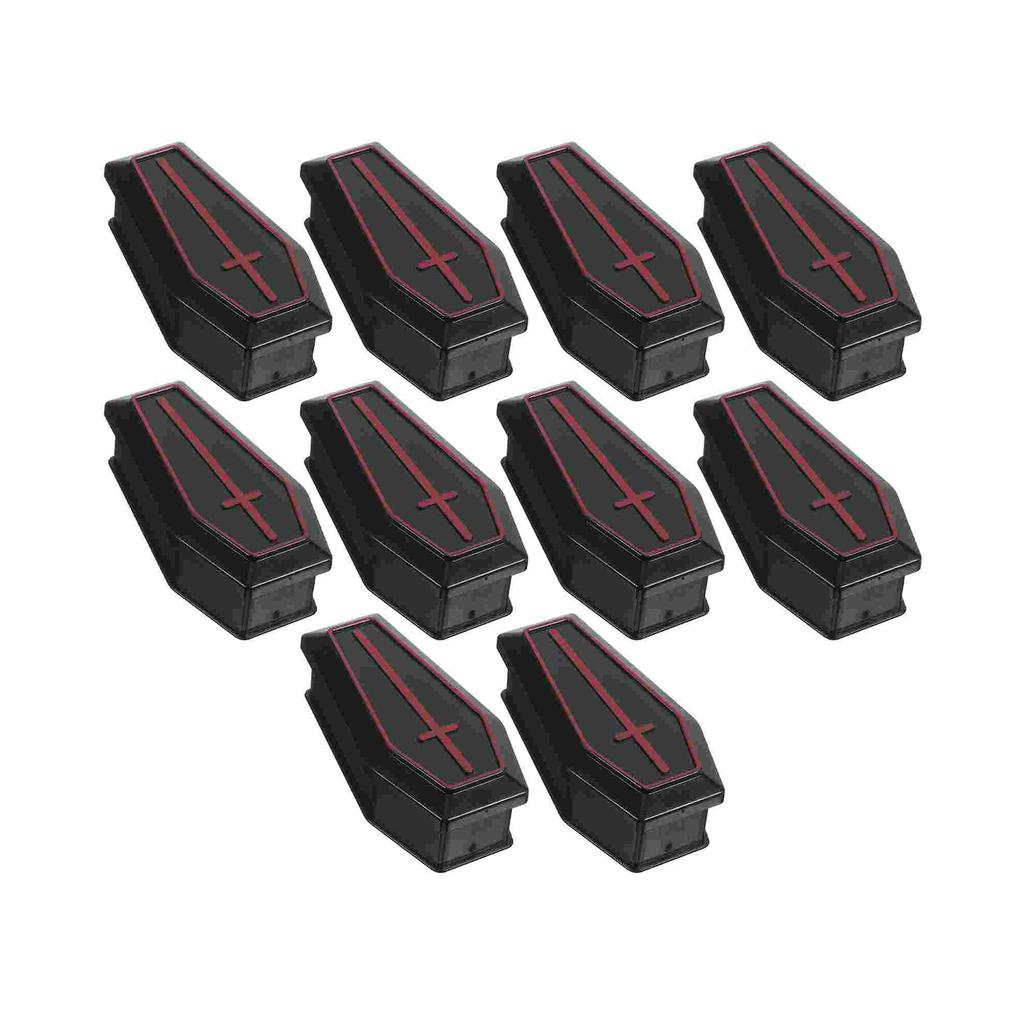 10Pcs Mini Coffin Boxes Halloween Decoration Organizer Vintage Style Handcraft with Lid Jewelry