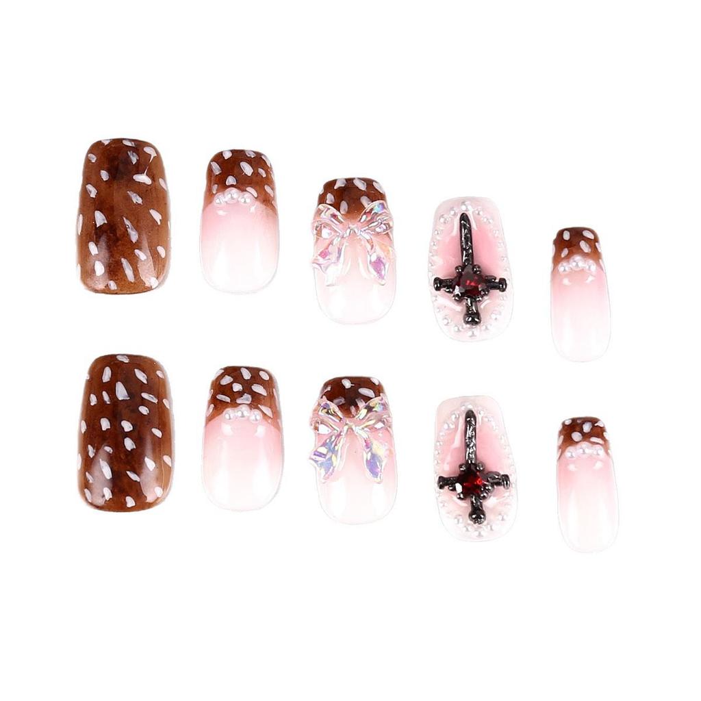 Handmade High-End Short Press-On Nails - Simple & Removable Art Collection