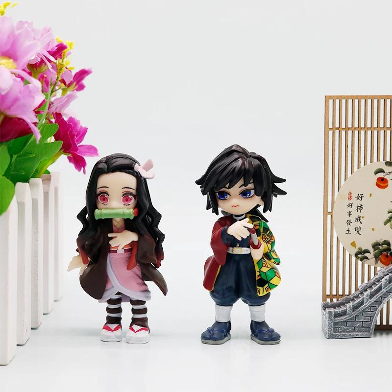 Demon Slayer Anime Figure Blind Box Kamado Nezuko Kochou Shinobu Figure Kimetsu No Yaiba Tsuyuri Kanawo Figurine Model Doll Toys