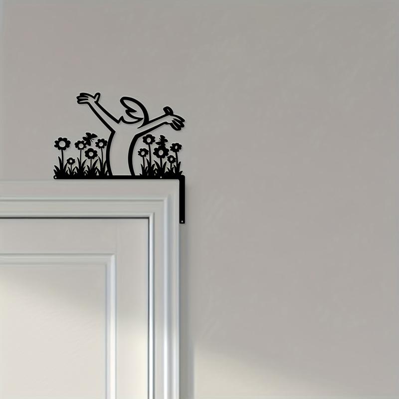 2D Flat High-Quality Metal Wall Door Self-Adhesive Wc Sign Black Frame Modern Home Decor for Bathroom Easy To Install Wall Art