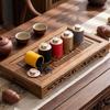 Small Kraft Paper Tea Canister with Round Airtight Double Lid Mini Kitchen Tea Canister Container for Leaf Coffee Spices Herbs