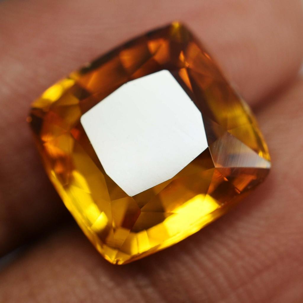 AAA+ NATURAL Yellow SAPPHIRE Square Shape 8.86 Ct CERTIFIED Rare Loose Gemstone