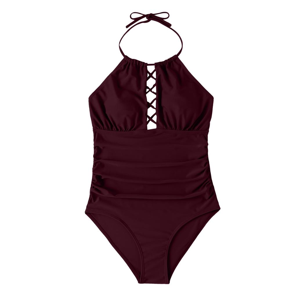 Women's One-piece With Chest Pad Without Steel Bra Swimsuit Color Swimsuit