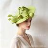Linen Feather Headgear French Retro Top Hat Women's Horse Racing Festival Mesh Internet Celebrity Travel Photography Bridal Gift Hat