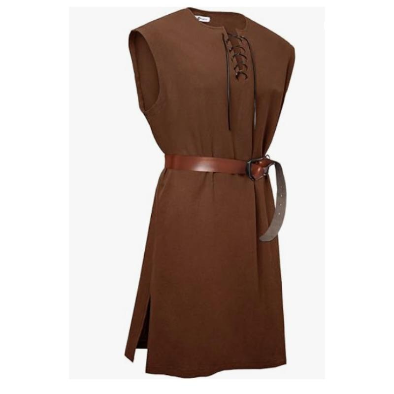 2026 Red Viking Tunic Medieval Armor Renaissance  Cosplay Costume L коричневый