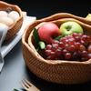 Furnace Brewed Tea Rattan Retro Handmade Rattan Tray Woven Fruit Plate Bread Basket Living Room Household Snack Basket
