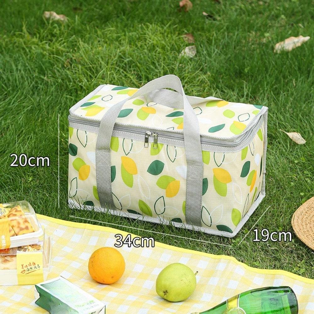 Outdoor large-capacity picnic bag, camping picnic basket, travel picnic bag, portable bento bag, thermal insulation bag