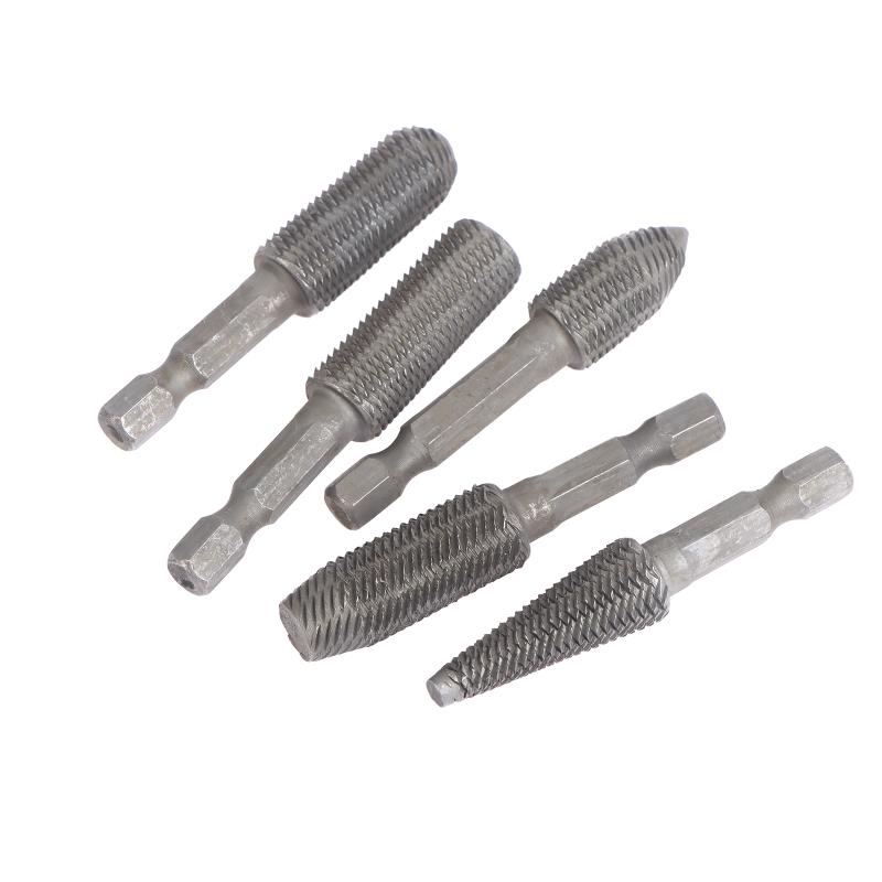 5Pcs/Set Hex Shank Head Tungsten Carbide Steel Rotary Burr Die Grinder Bit Shank Carving Kit For Mold Polishing Grinding Tool