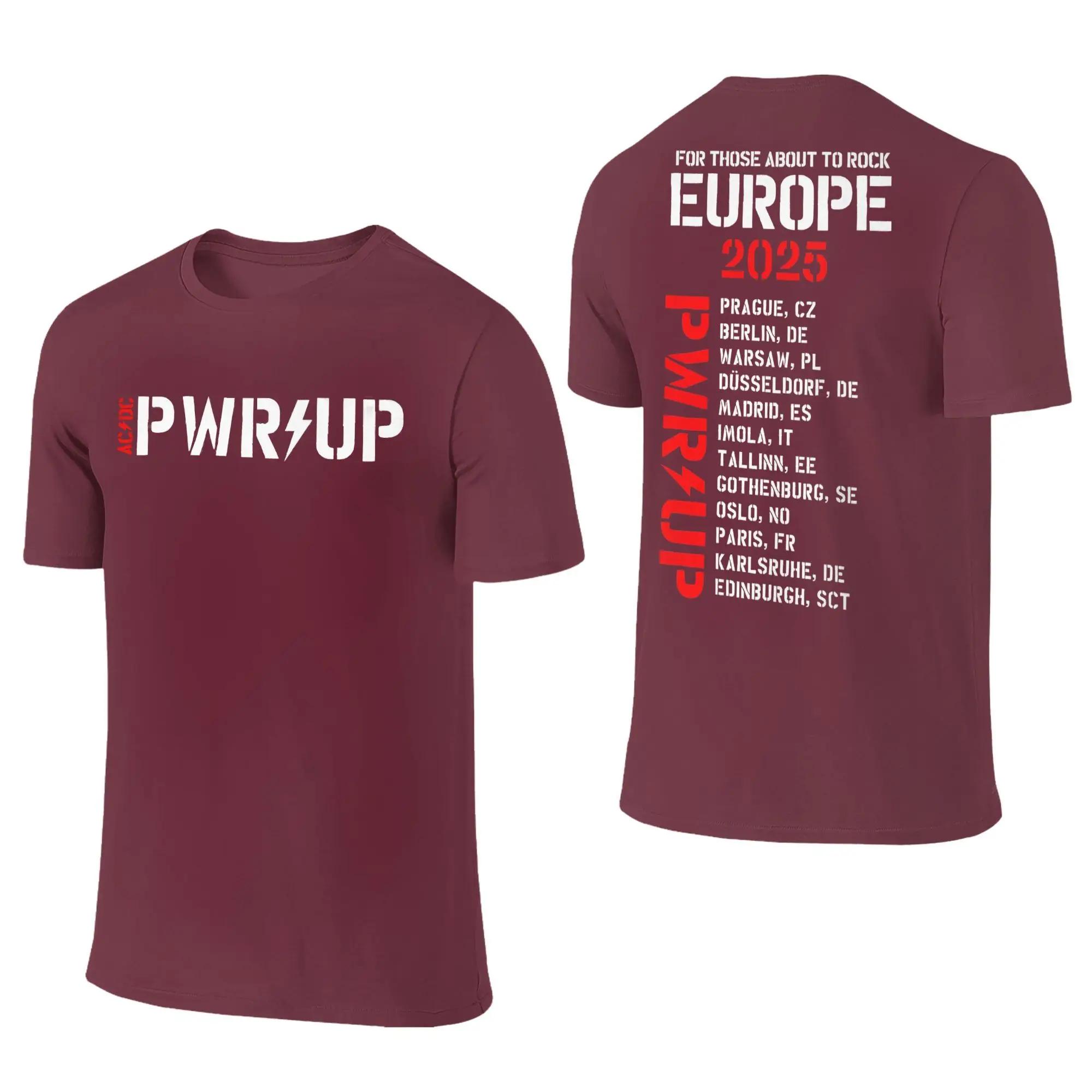 

AC Pwr Up World Tour DC EUROPE 2025 Футболки с графическим принтом Мужские Женские 100% Футболка Одежда#Цвет(1) XXXXXL чёрный
