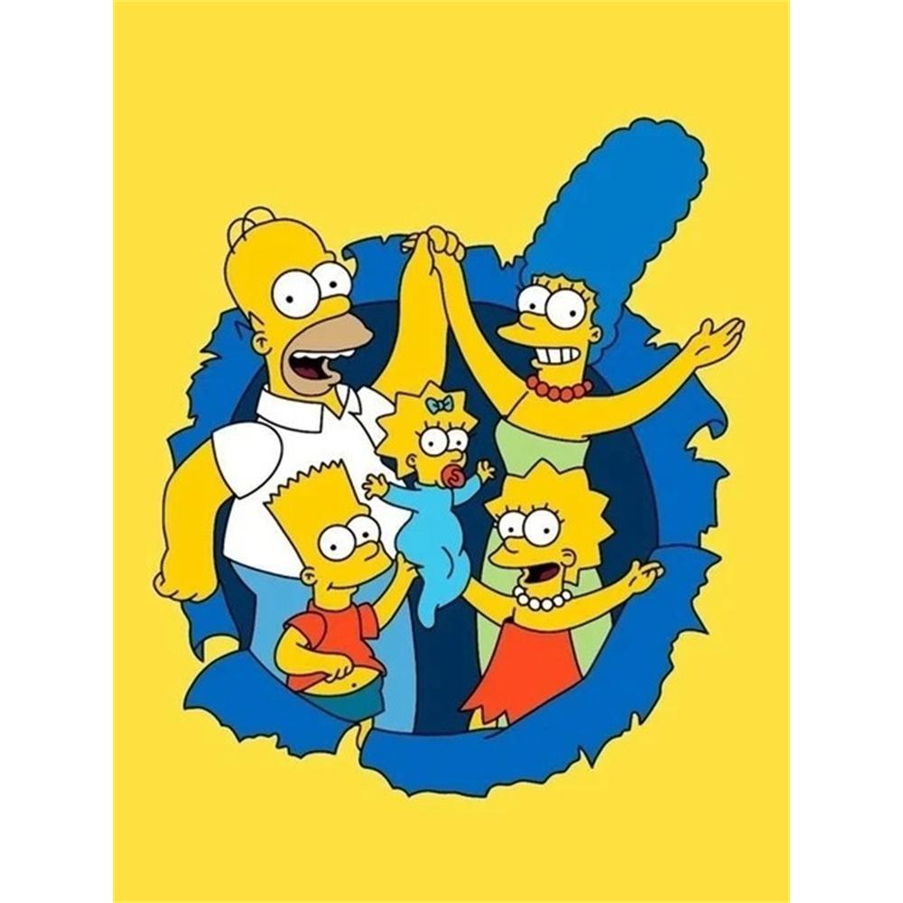 

Disney Diamond Painting The Simpsons DIY 5D Mosaic Embroidery Hobby Gift Home Decor Round 20x30cm