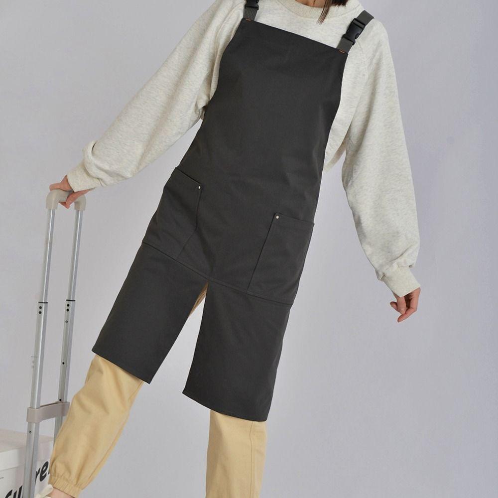 

Korean Japanese Style Cooking Apron Solid Color Sleeveless Apron Waterproof Apron Restaurant зелёный
