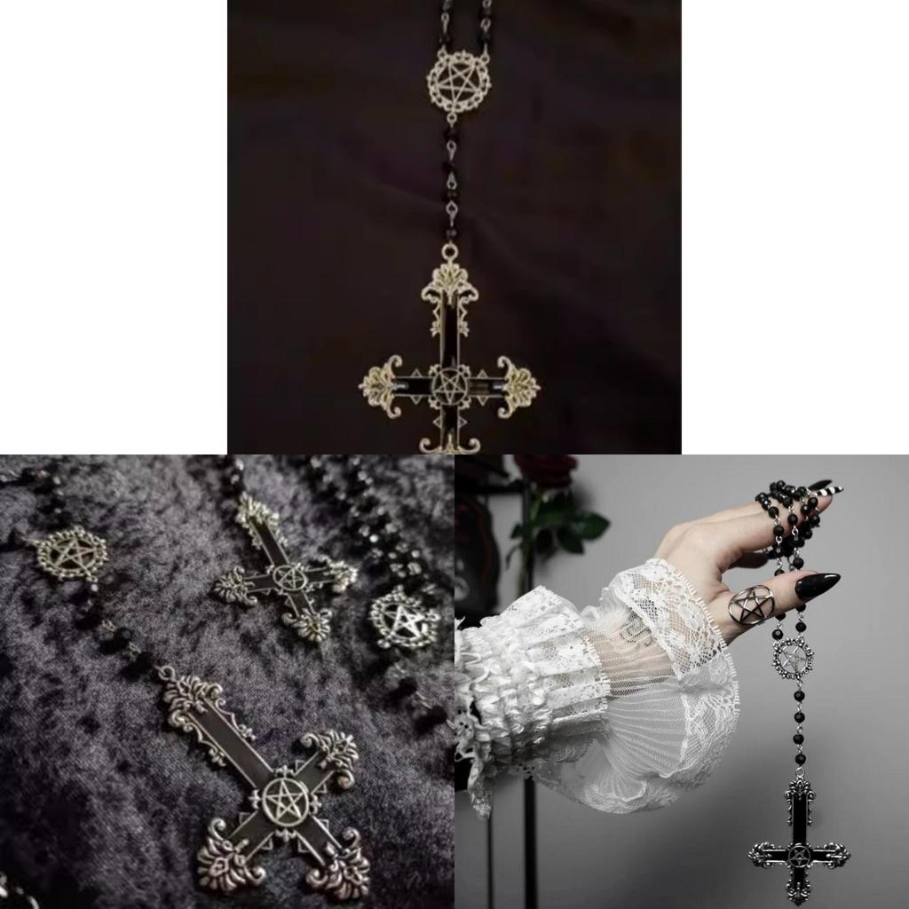 Stylish Cross And Star Pendant Necklace With Electroplated Alloy For Casual Fashion