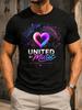 United By Music Glowing Heart Over World With Orbiting Notes One Rhythm Unisexy Voices Song Contest Unisex All Tshirt