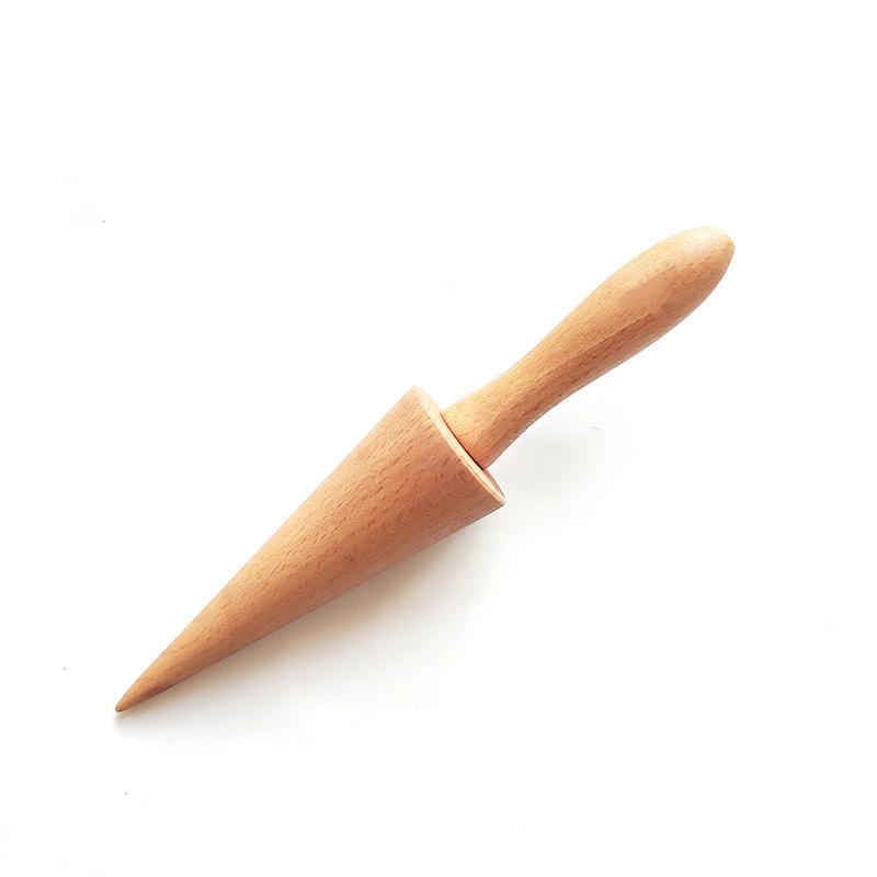 Drewniana Forma do Wafla na Lody w Kształcie Jajka Spiralne Rogaliki Formy do Rurek z Kremem Forma do Omletów Gofrów Wałek do Ciasta Forma do Ciasta Kuchenne Narzędzie do Pieczenia