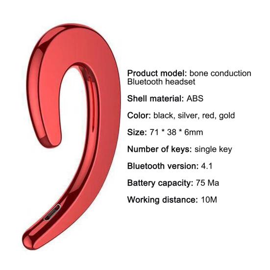 Convenient Wireless Headset Ear Hook Bluetooth 4.1 Auto Connection