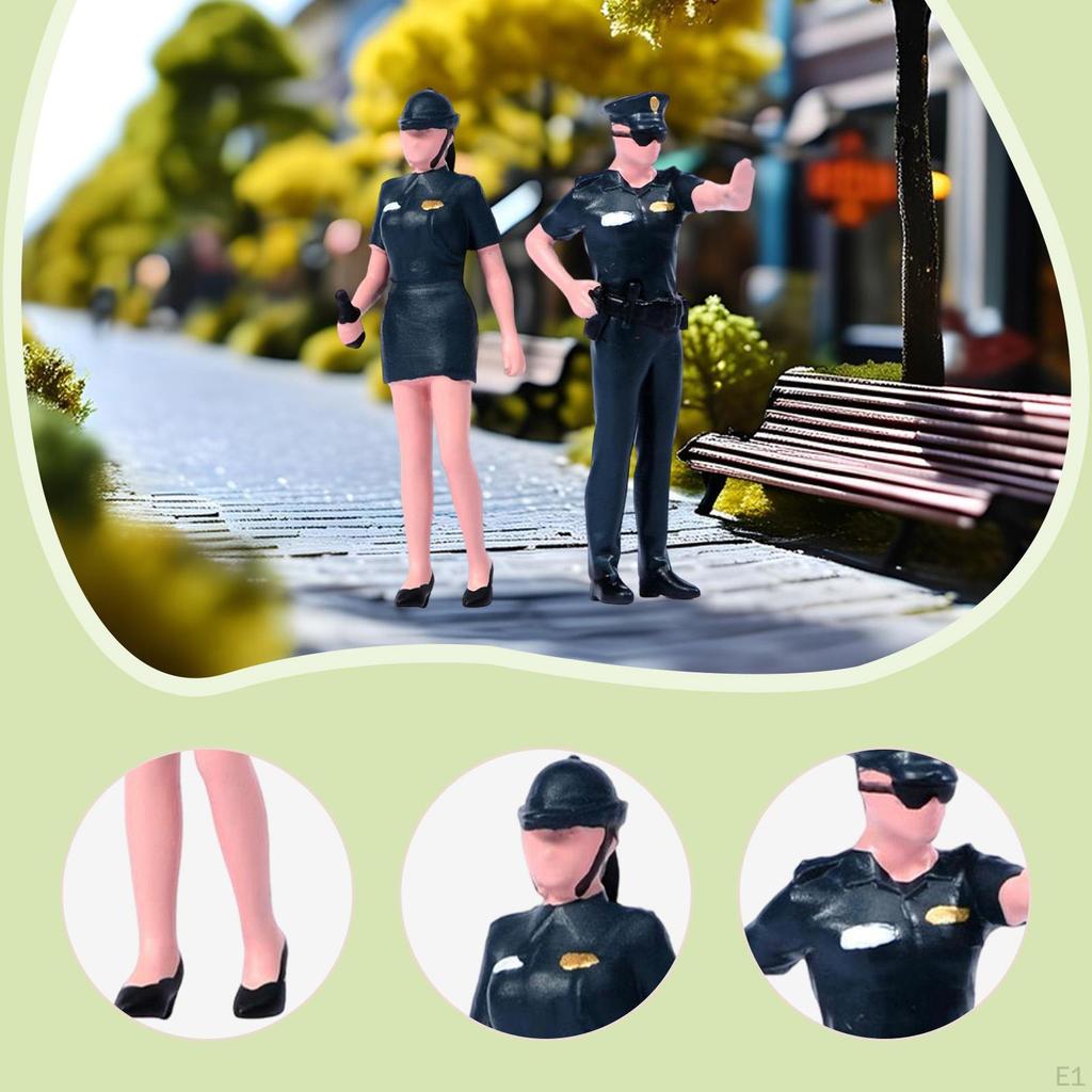 2x 1:64er Maßstab Polizei Miniaturfiguren Szene Figuren Diorama Zubehör Züge