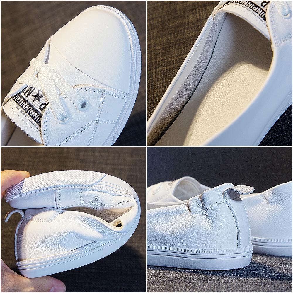 Schuhe für Damen, Sneakers, Frühling, Sommer, echtes Leder, einfache Flats, Studentenschuhe, Slip-On, Freizeitschuhe, Umstandsschuhe, Übergröße 42