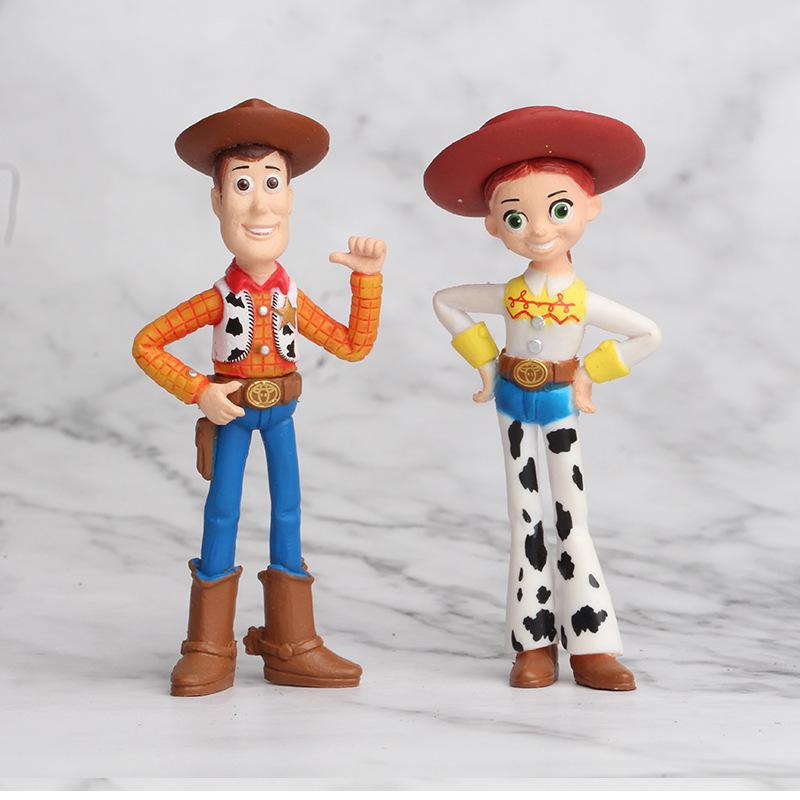 7Pcs Toy Story Movie Characters Action Figures Woody Jessie Buzz Lightyear Bullseye Forky Ducky Rabbit Collectible Gift For Kids
