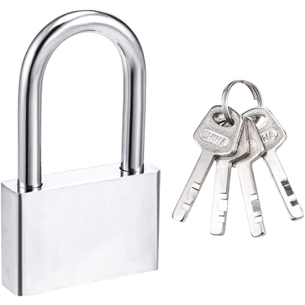 

Keyed Alike Padlock - Heavy Duty Alloy Long Shackle Padlock with Keys - Outdoor Padlock