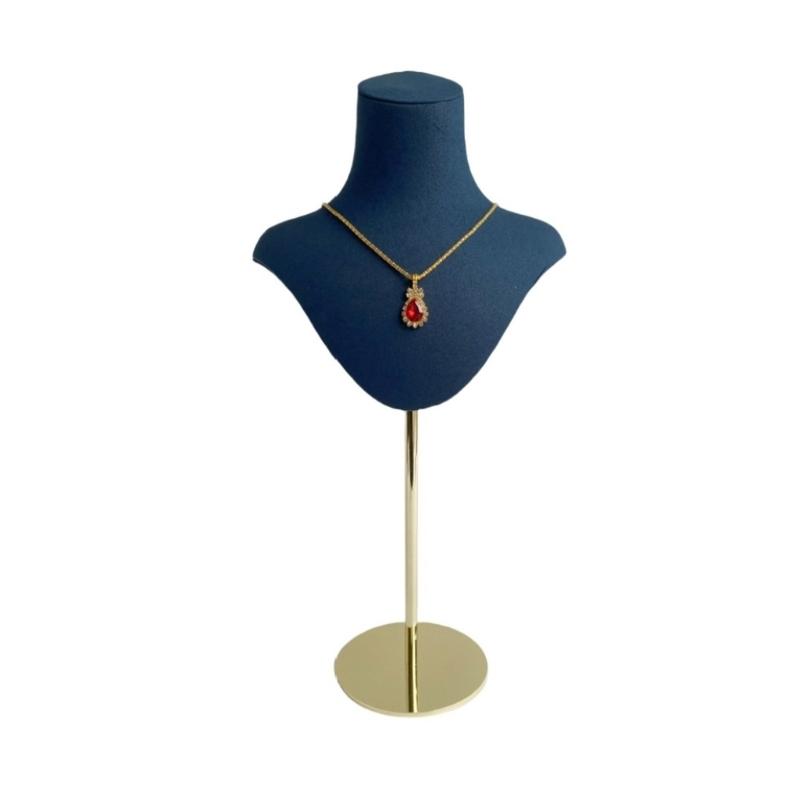 Mannequin Shaped Necklace Showcase Stand Stylish Portrait Model Jewelry Holder Tabletop Neckchain Pendant Display Rack