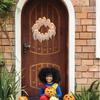 Ghirlanda Fantasma di Halloween per Porta d'Ingresso Ghirlande Decorative Illuminate Decorazione da Appendere per Festa in Casa, Appendiporta Decorazione di Halloween