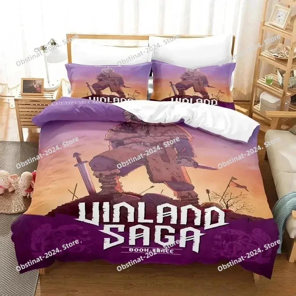 3D Anime Vinland Saga Bettwäsche-Set Gedruckte einzelne Decke Bettbezug Kissenbezug 3-teilige Sets Kinder Erwachsenengröße