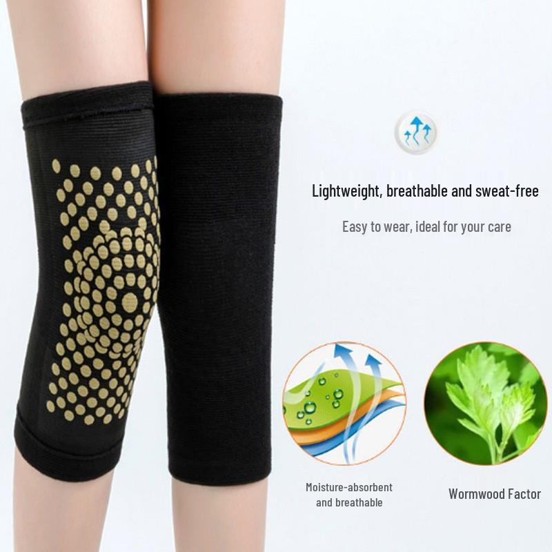 Extra Long Mugwort Knee Pad: Anti-Slip, Warm, with Bandage for Old Cold Legs, Universal & Thickened
