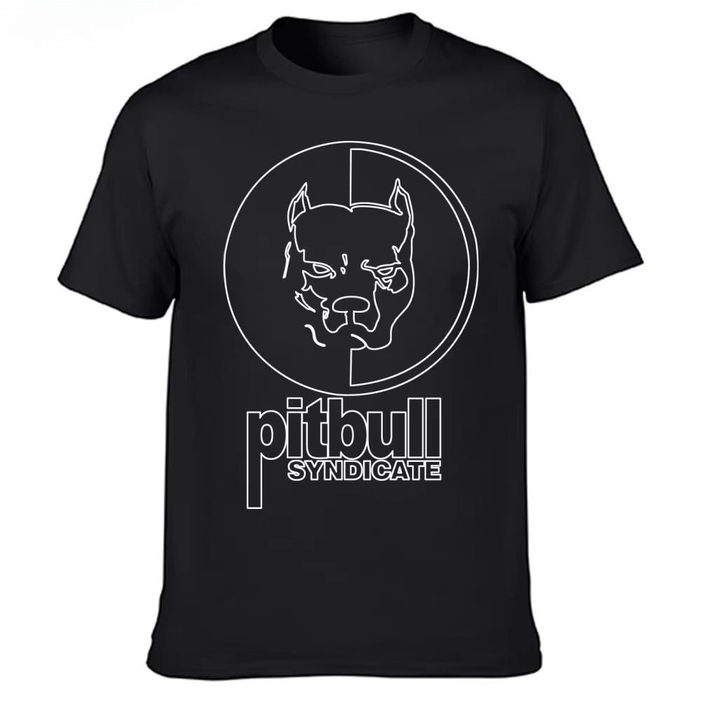 New Spring Vintage Pitbull Rap T Shirt Black Big Center Logo Hip Hop Style Graphic T Shirts Unisexs T Shirts Vintage T Shirt