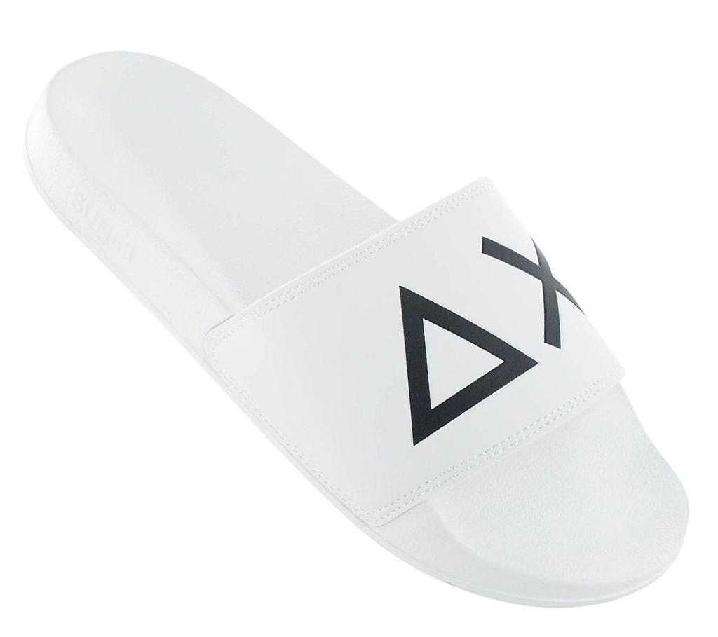 Sun68 Tøfler LOGO - Herre Sandaler Tøfler Slides Badesandaler Hvit X35102-01 ORIGINAL