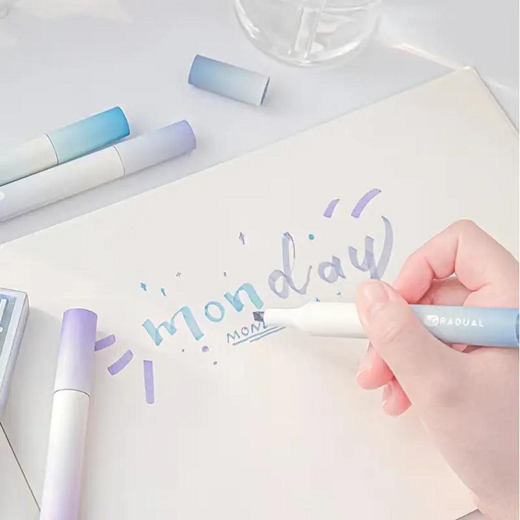 12pcs Soft-light Morandi Color Highlighter Marker Pen, For Note-taking/Drawing Crafts Journaling.