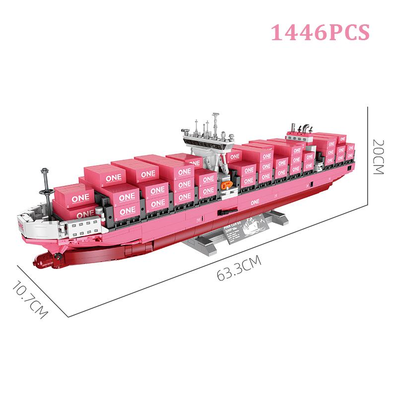 City-Area Superior-Grade 1446Pcs Pink Premium-Quality Cargo Premium-Quality Storage-Container Superior-Grade Ship Top-Grade Freighter Superior-Grade